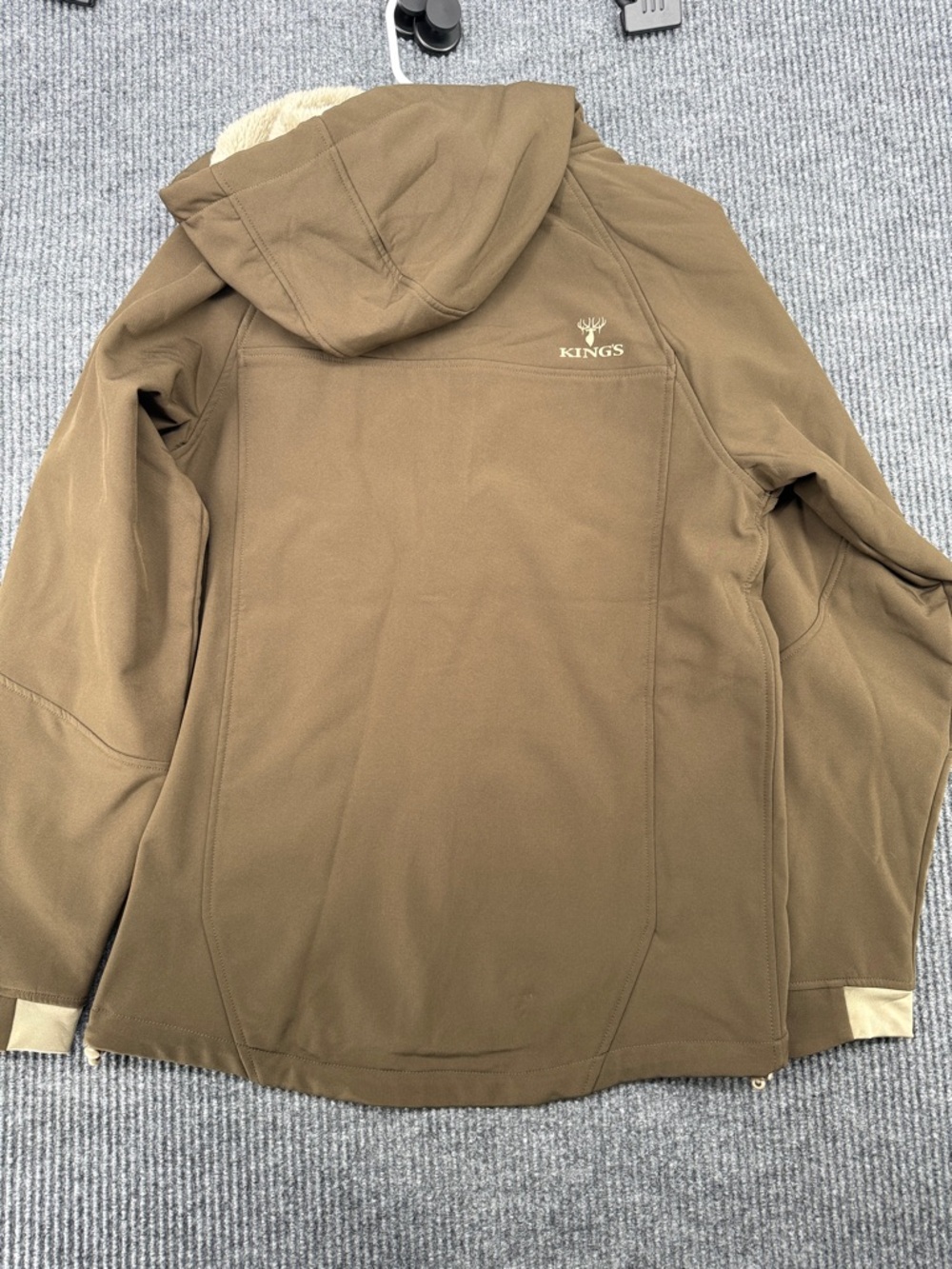 Men’s Brown Hooded Softshell Jacket - Picture 4 of 6